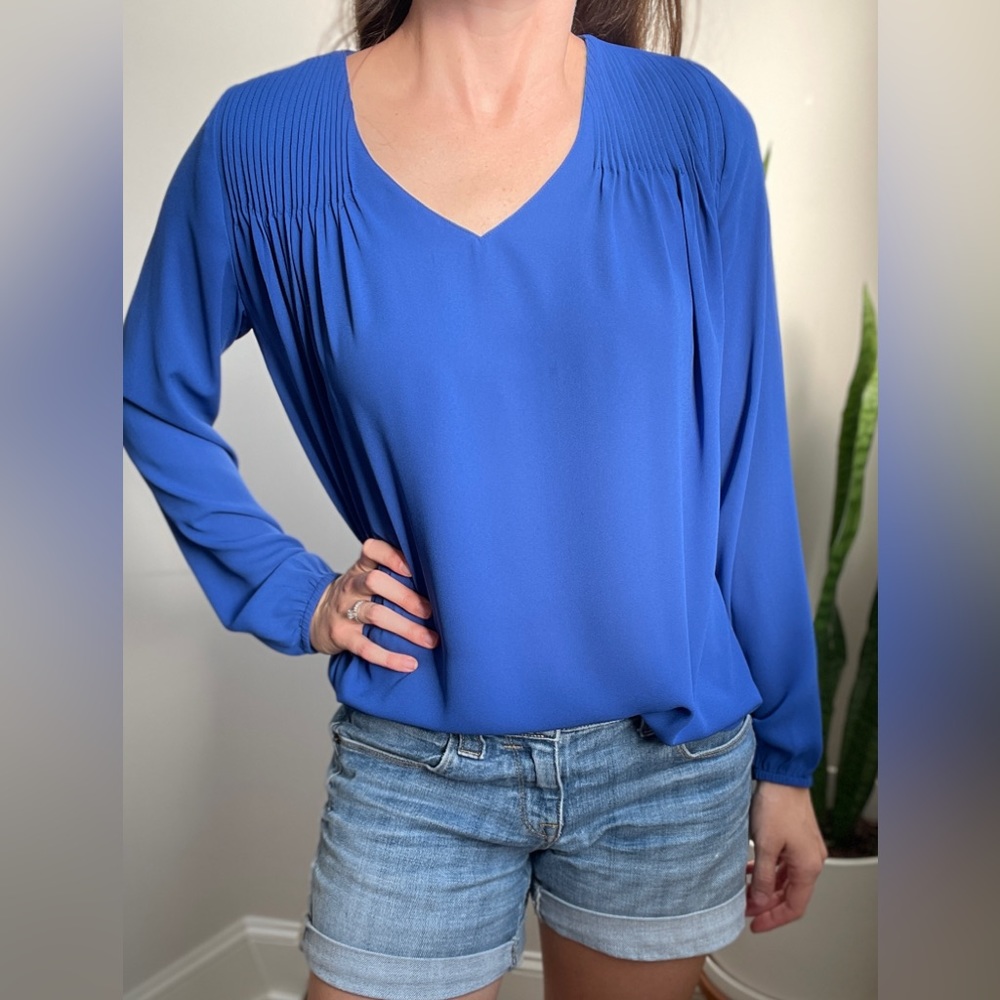Banana Republic blue flowy top